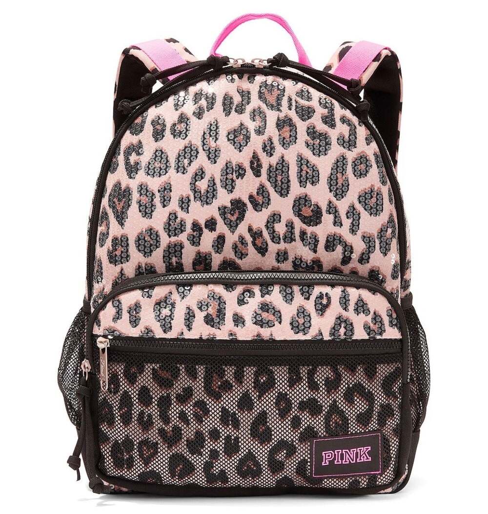 PINK Victoria's Secret Leopard Sequin Campus Backpack
